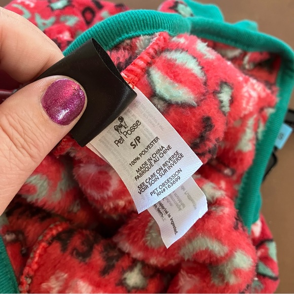 NWT Pet Posse Dog or Cat Pajamas Sweater Fleece Christmas Holiday Red Small Pjs - Picture 5 of 5